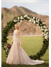 Strapless Beaded Ivory Lace Tulle Wedding Dress